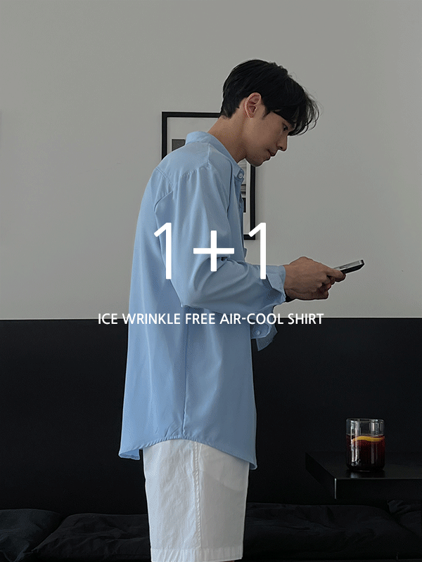 [1+1][6size]아이스 링클프리 에어 쿨 셔츠